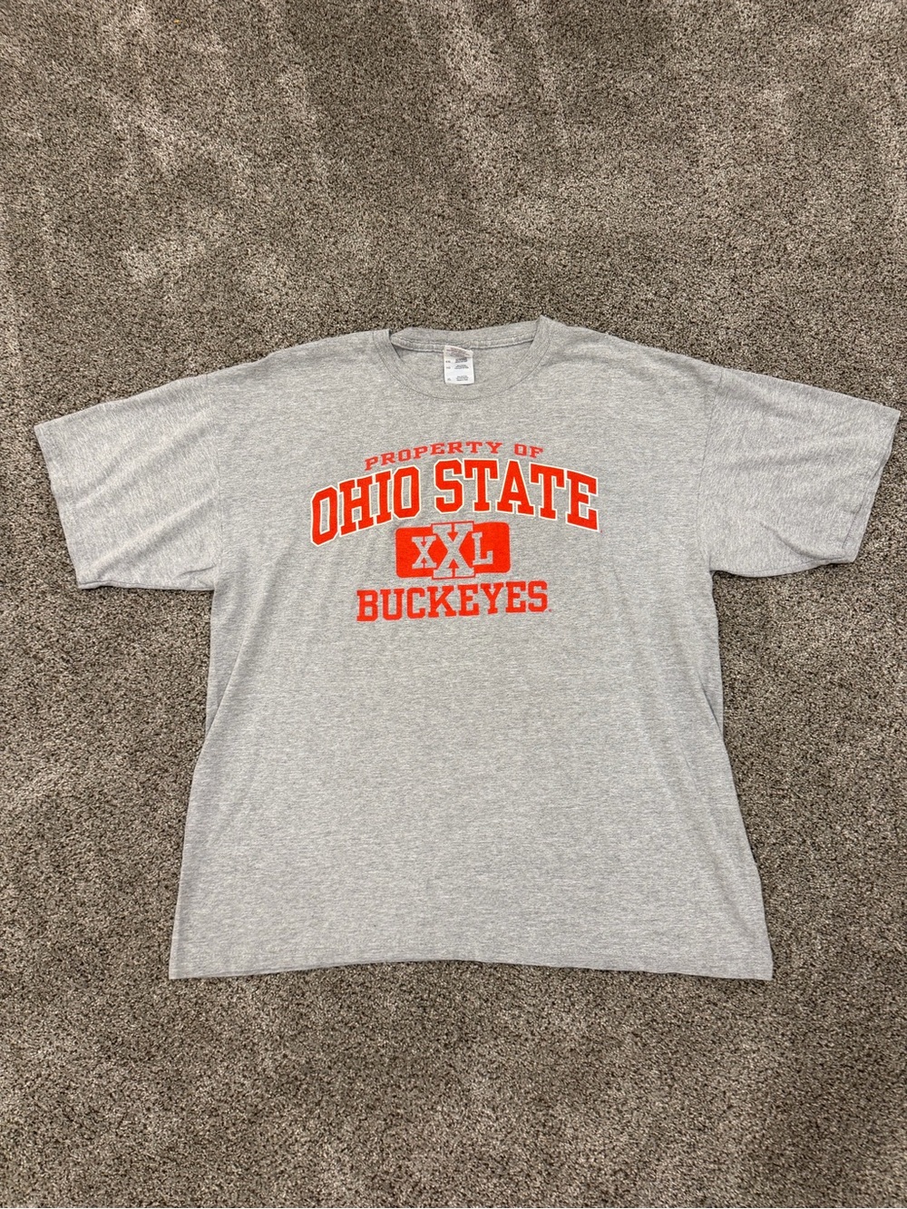Gildan Gray T-Shirt with Red Ohio State Buckeyes Logo